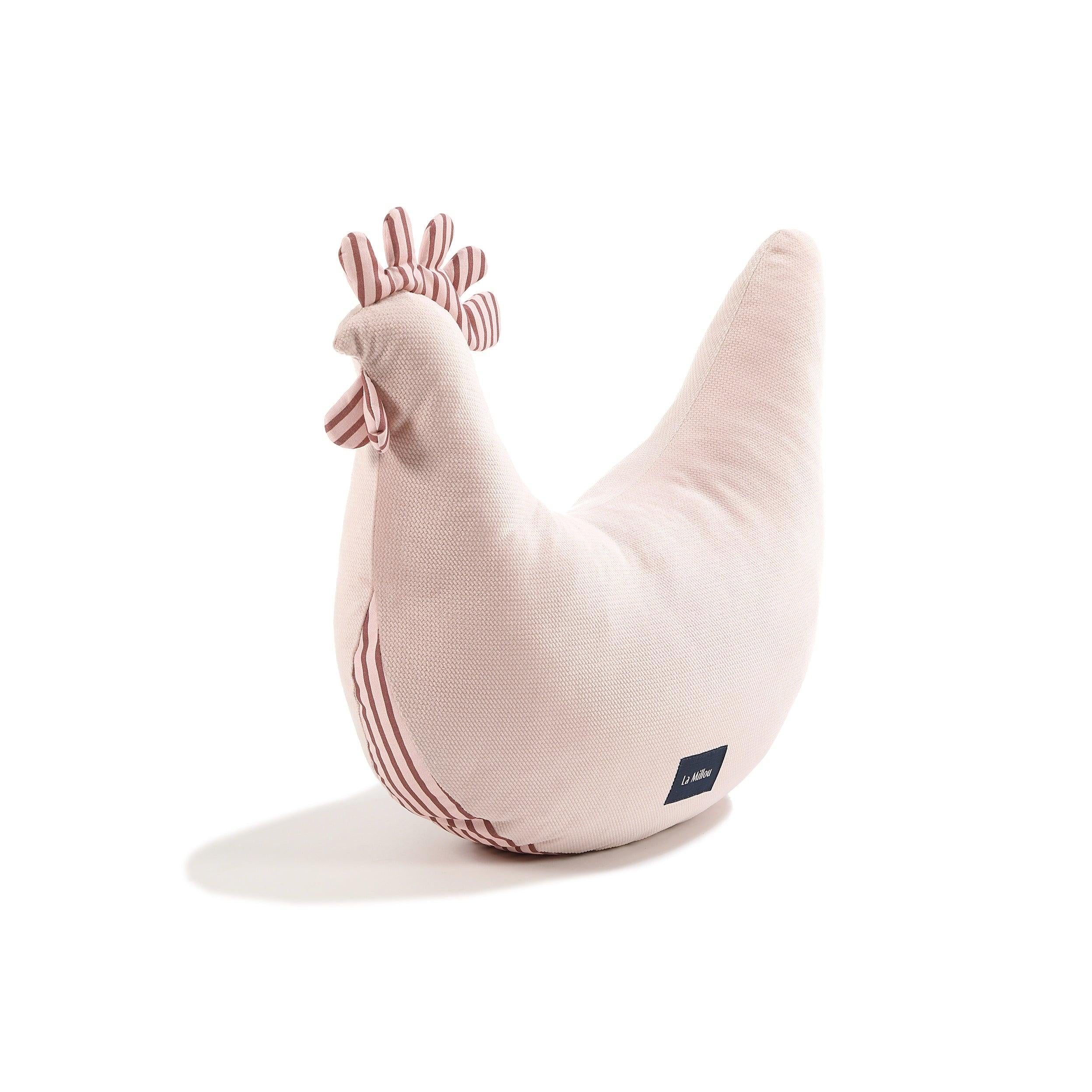 Coussin Poule de Grand-mère Dany Velvet Coton - Rayures Rose