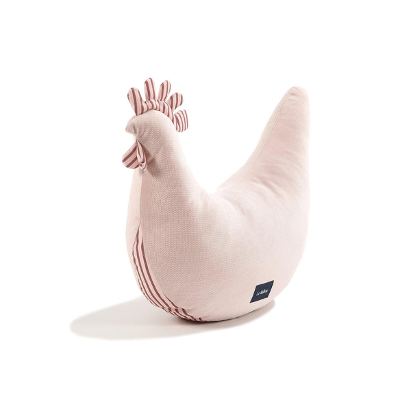 Coussin Poule de Grand-mère Dany Velvet Coton - Rayures Rose