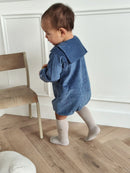 Barboteuse Hoche - Velours - Bleu