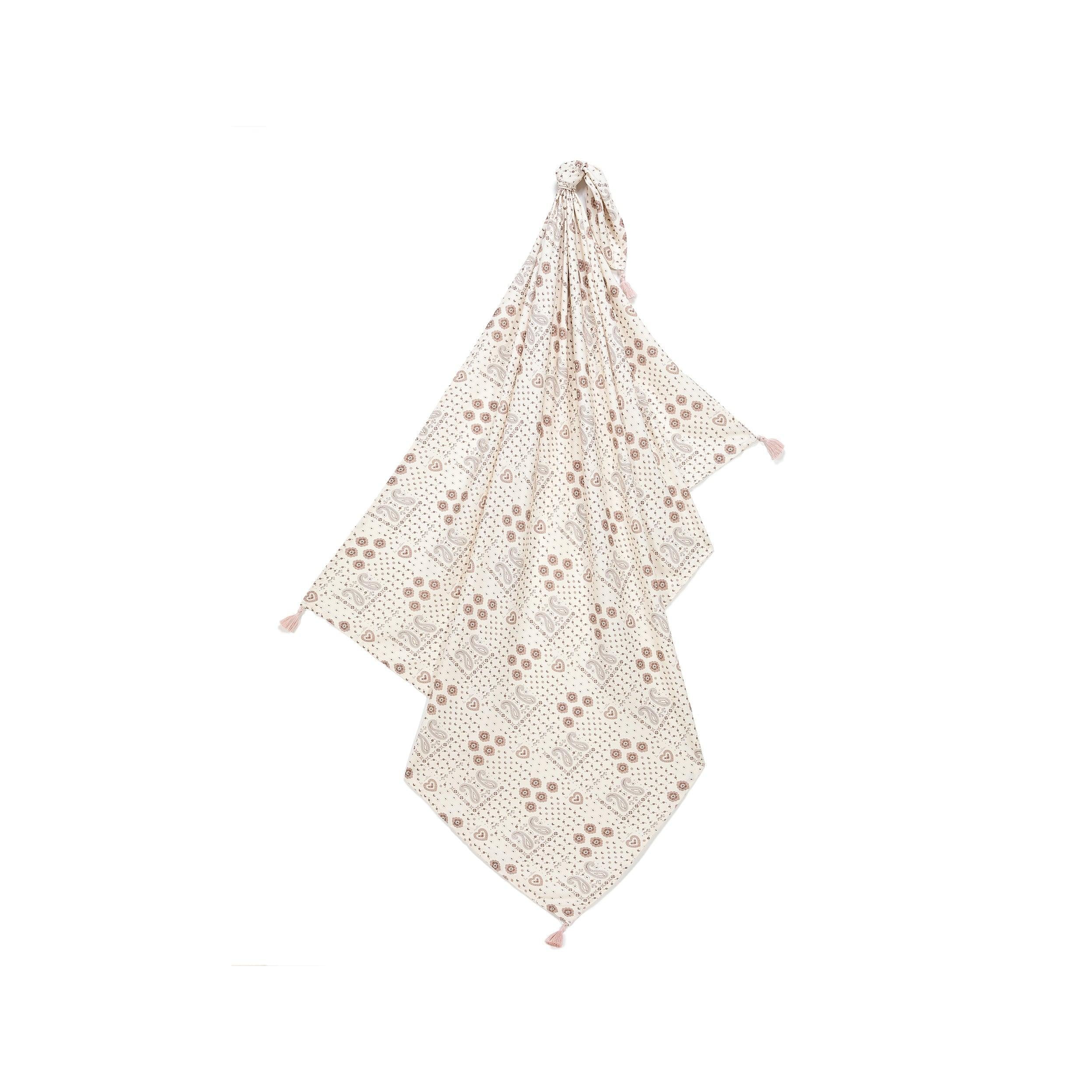 Couverture D'emmaillotage en Bambou - Bandana Crème