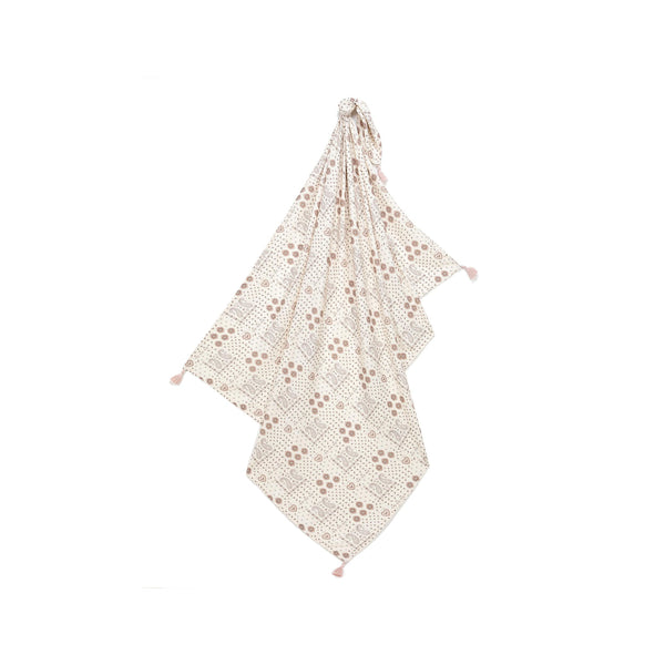 Bamboo Swaddle Blanket - Cream Bandana