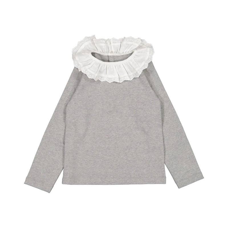 T-Shirt Vavin - Col Avec Broderie - Gris