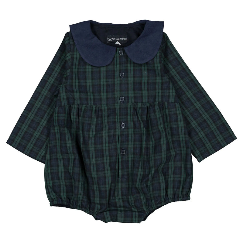 Barboteuse Bac - Tartan Bleu