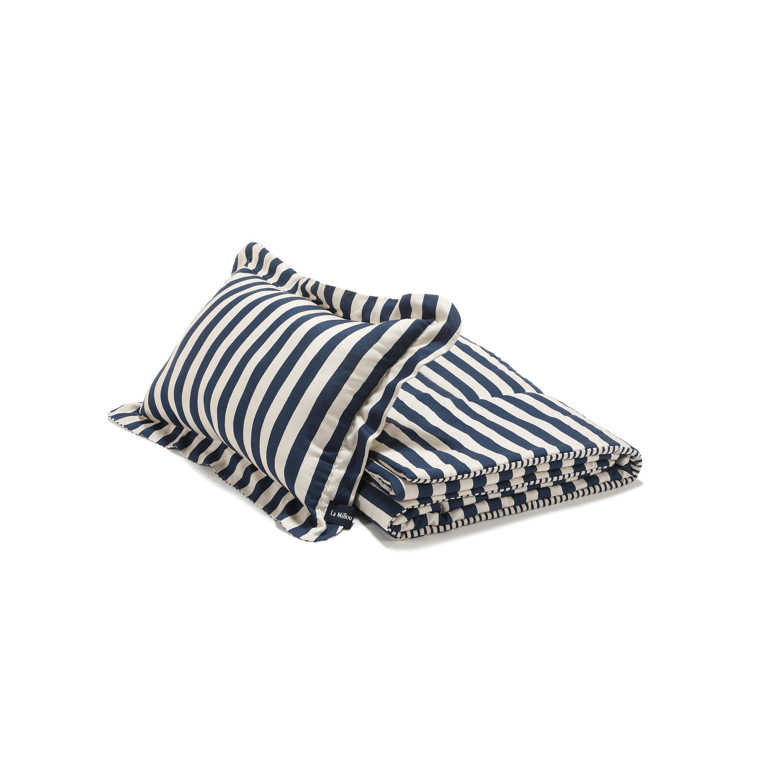 Ensemble de Literie Bamboo - Rayures Marine