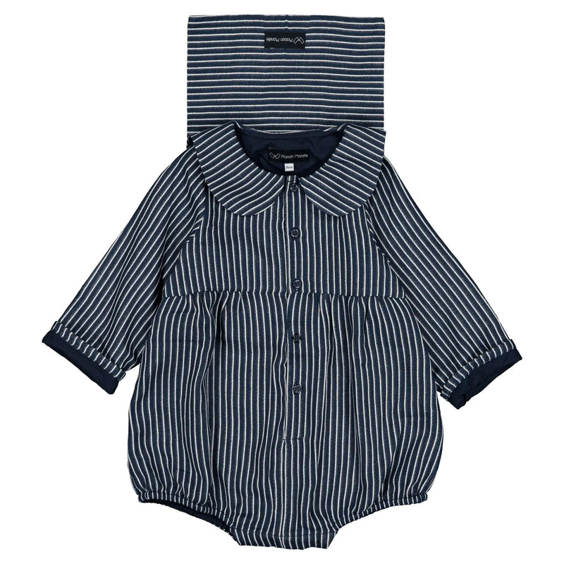 Bac Romper - Navy Striped