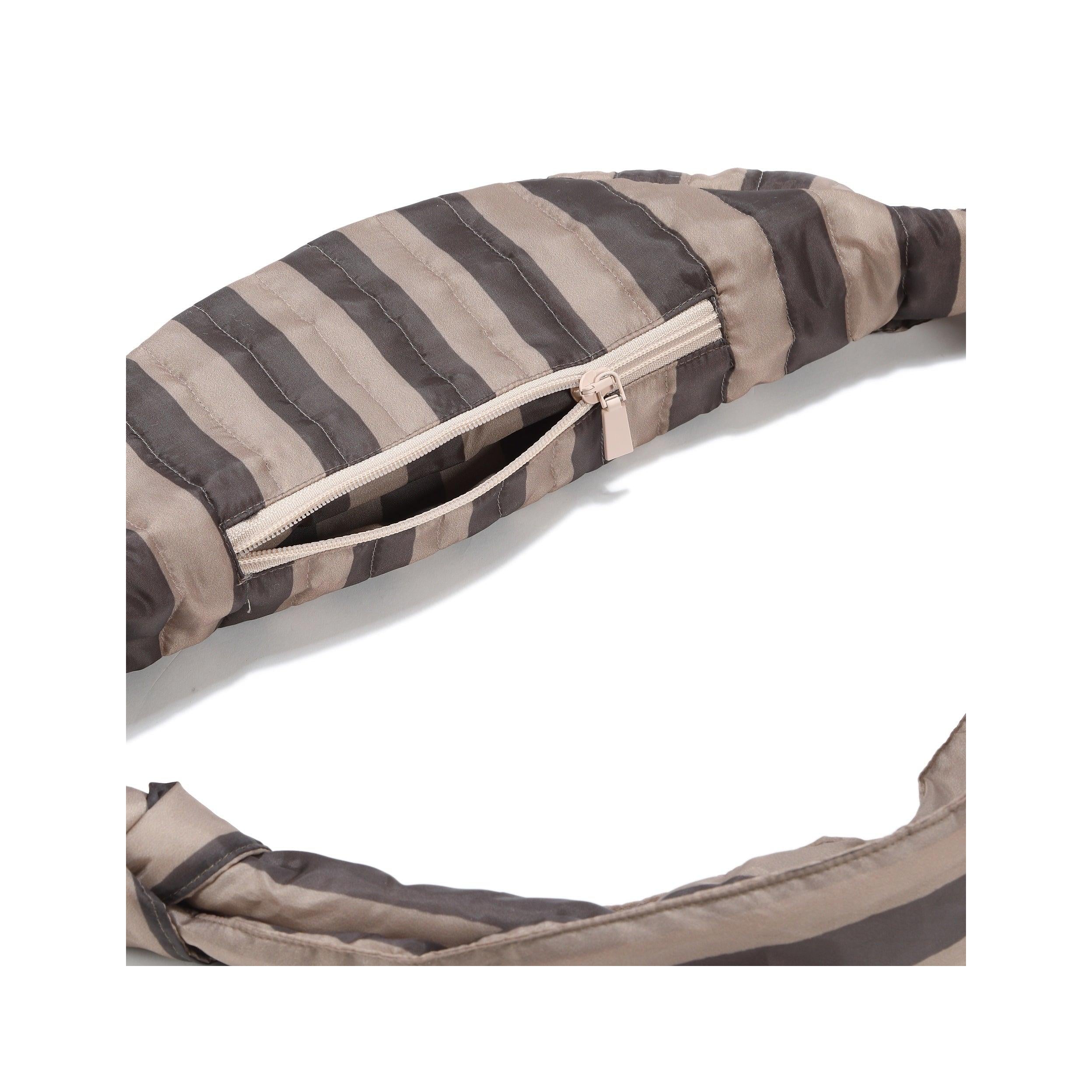 Sac Banane Nylon - Rayures Marron