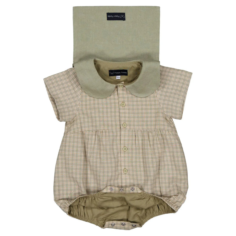 Barboteuse Bac - Carreaux Vert Sauge