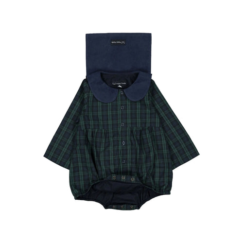 Bac Romper - Blue Tartan