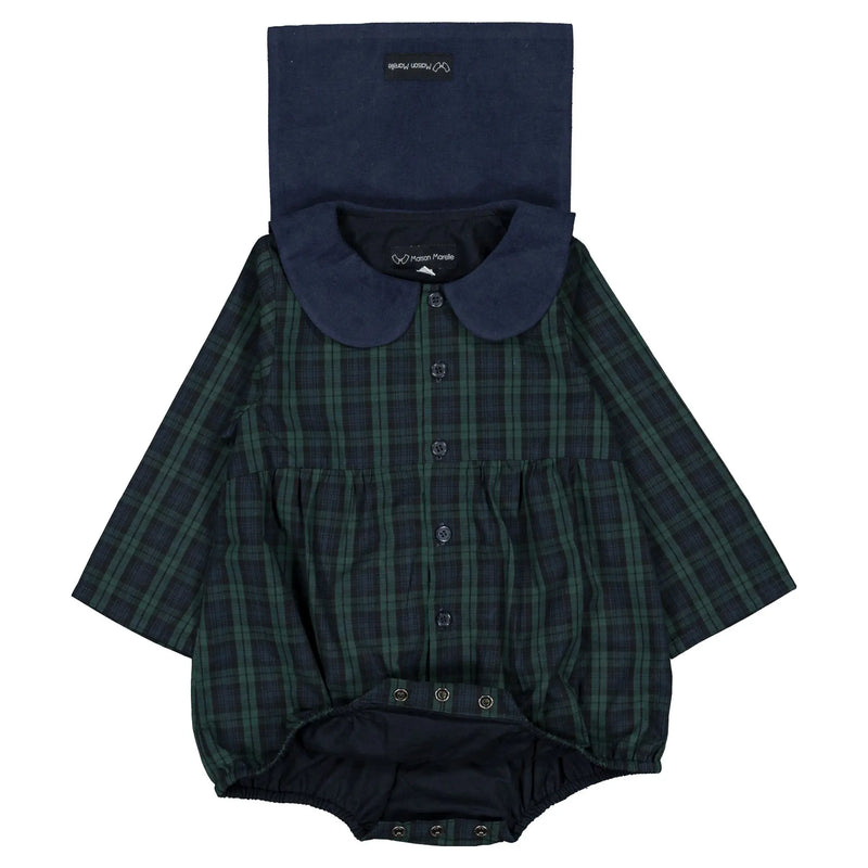 Barboteuse Bac - Tartan Bleu