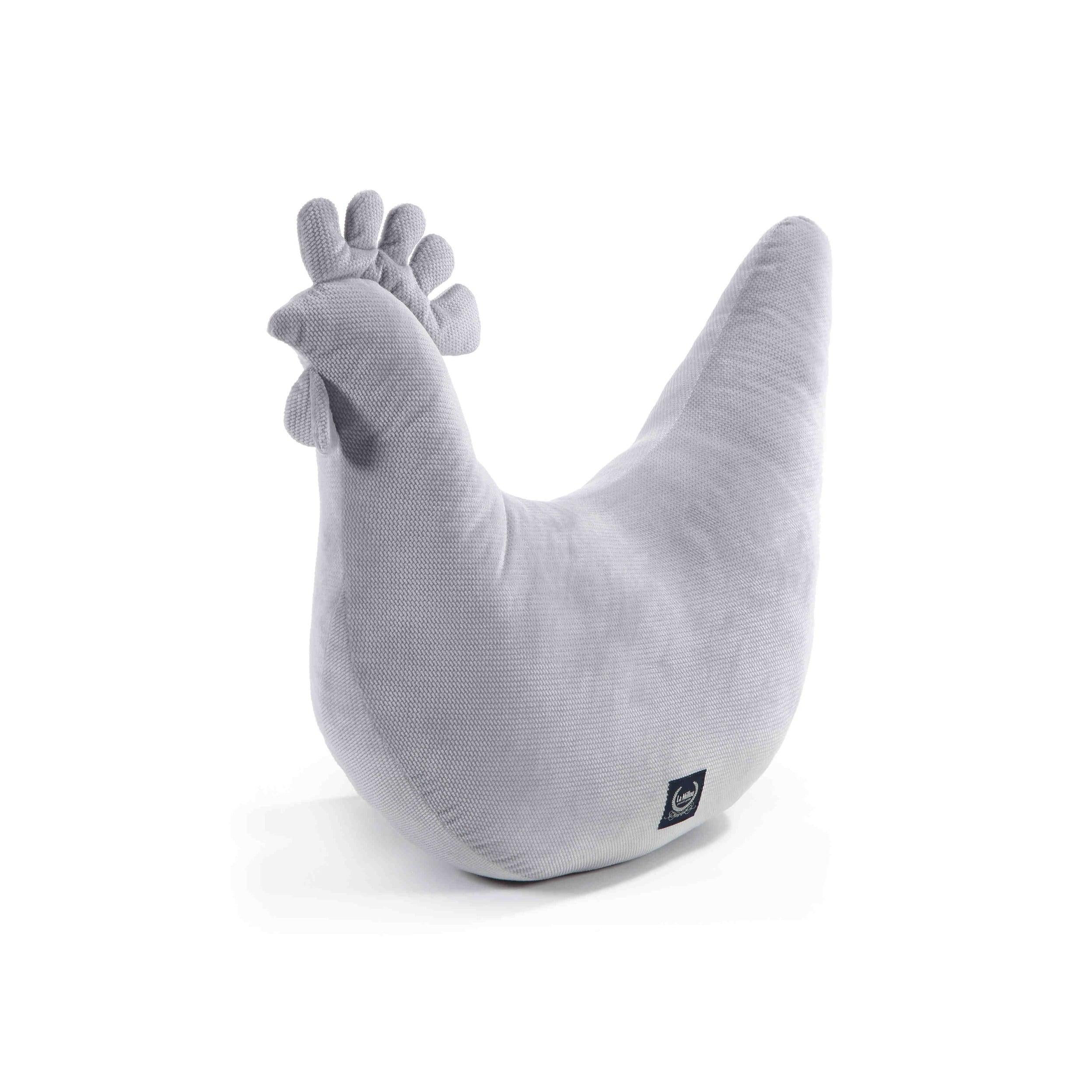Coussin Poule de Grand-mère Dany Velvet - Gris Foncé