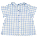 Blouse Courcelles - Vichy Bleu Double Gaze