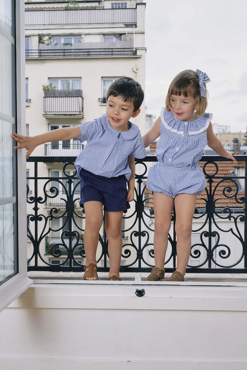 Blouse Courcelles - Vichy Bleu