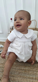 Barboteuse Etoile - À Bretelle Coton Blanc