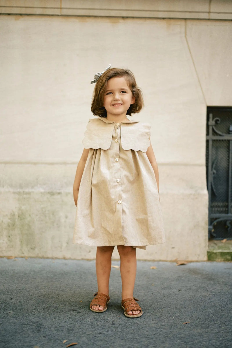 Robe Elysée - Beige Fines Rayures
