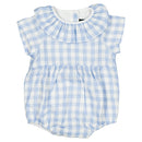 Barboteuse Dupleix - Double Gaze Vichy Bleu