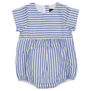 Barboteuse Bourse - Seersucker Rayures Bleues