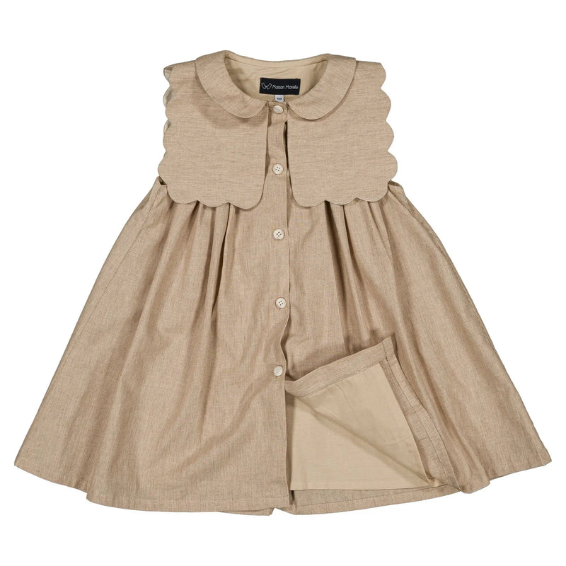 Robe Elysée - Beige Fines Rayures