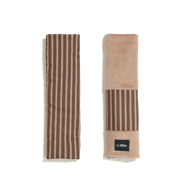 Protège Ceinture Bébé Coton Velvet - Rayures Marron