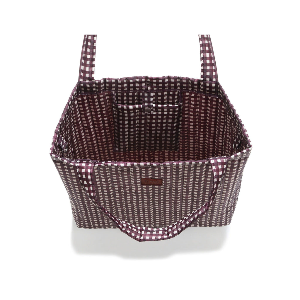 Sac Shopper en Nylon - Bordeaux Vichy