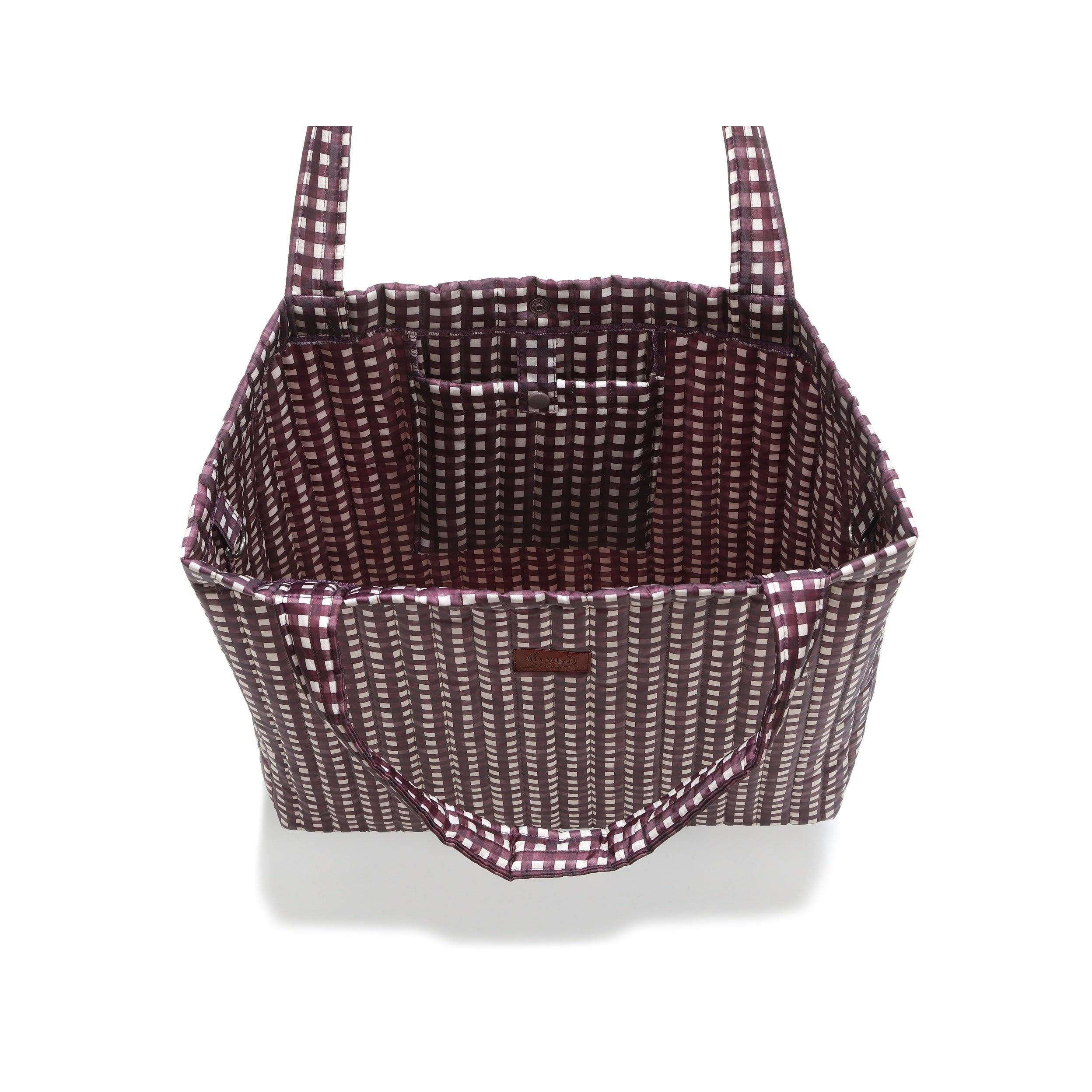 Sac Shopper en Nylon - Bordeaux Vichy