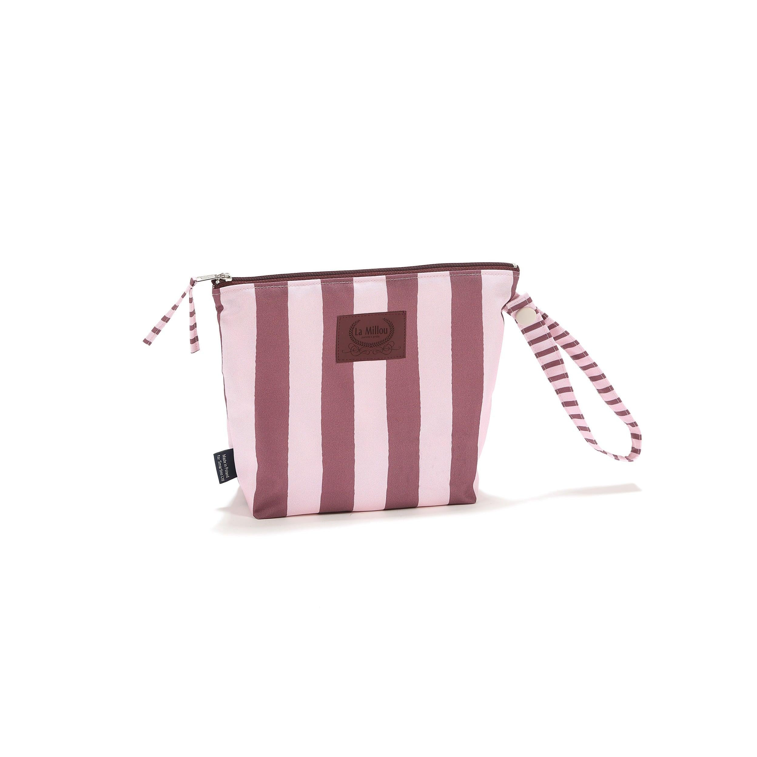 Trousse Imperméable - Rayures Rose