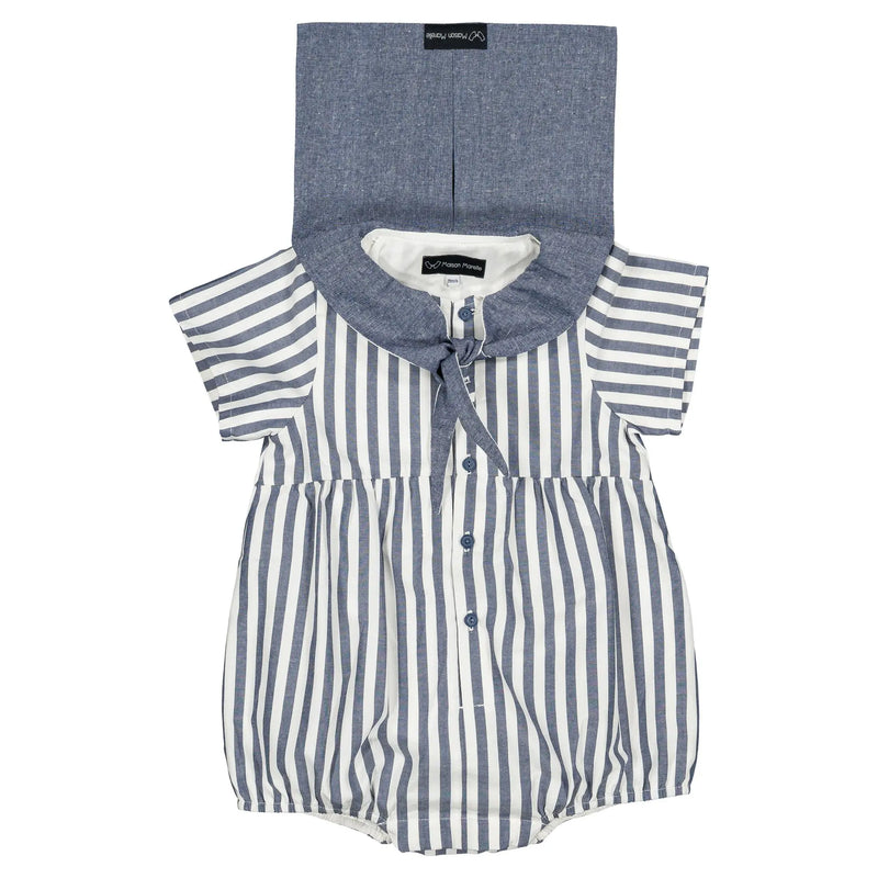Barboteuse Cambon - Rayé Bleu Foncé