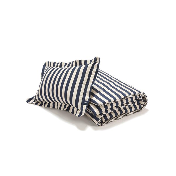 Ensemble de Literie en Coton - Rayures Marine