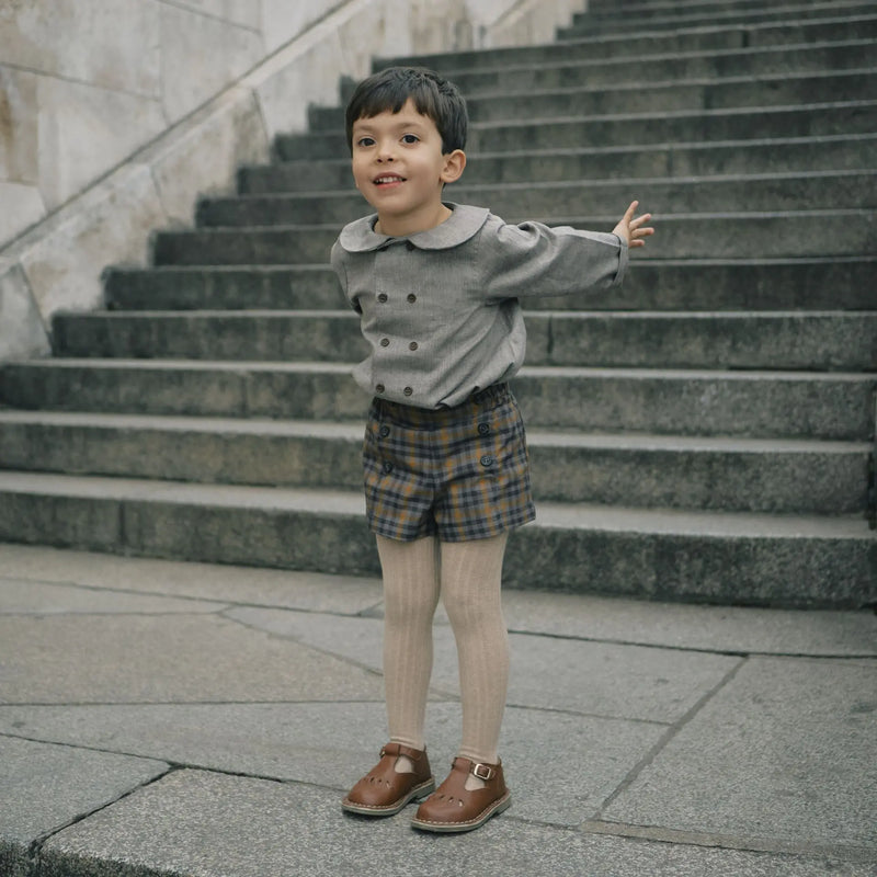 Short Sevres - Tartan Orange - Taupe