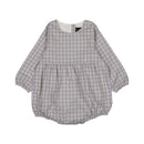 Barboteuse Bourse - Carreaux Bleu Camel - Multicolore