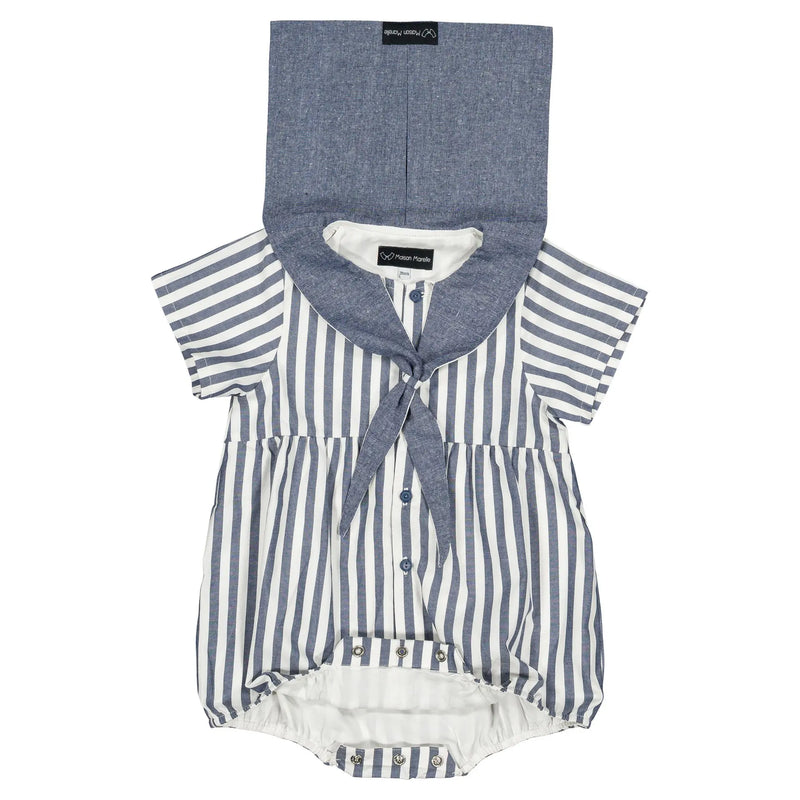 Barboteuse Cambon - Rayé Bleu Foncé