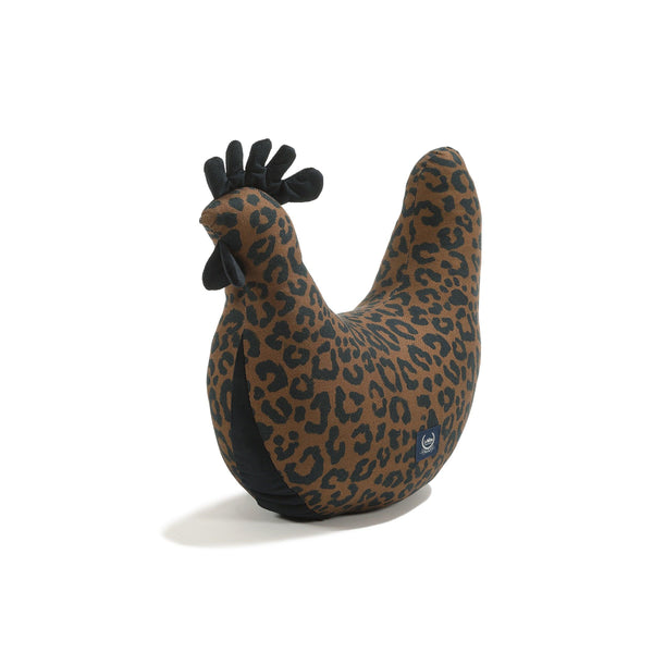 Grandma Dany Bamboo's Hen Cushion - Chocolate Leopard by Magdalena Lamparska