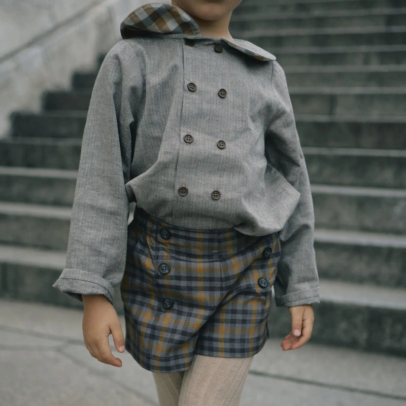 Short Sevres - Tartan Orange - Taupe