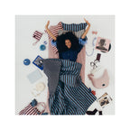Coussin Poule de Grand-mère Dany Velvet Coton - Rayures Rose