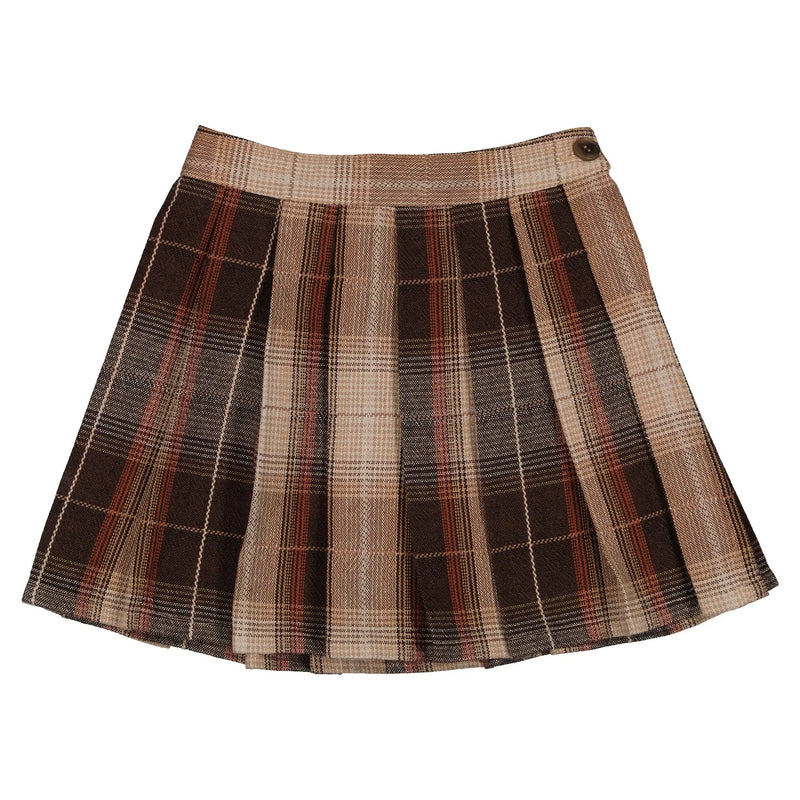 Py Skirt - Brown Tartan Pleated