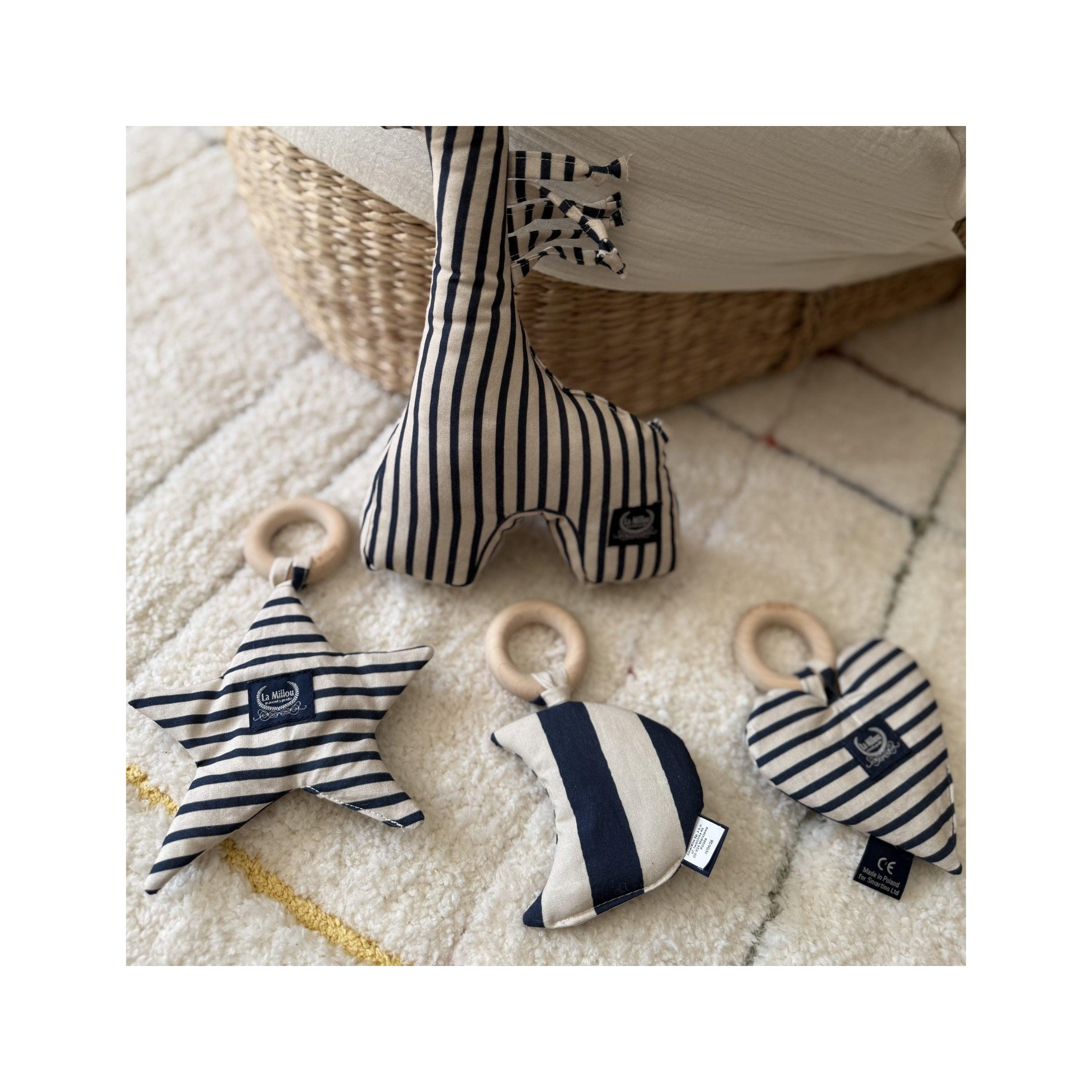Anneau de Dentition Star Coton - Rayures Marine