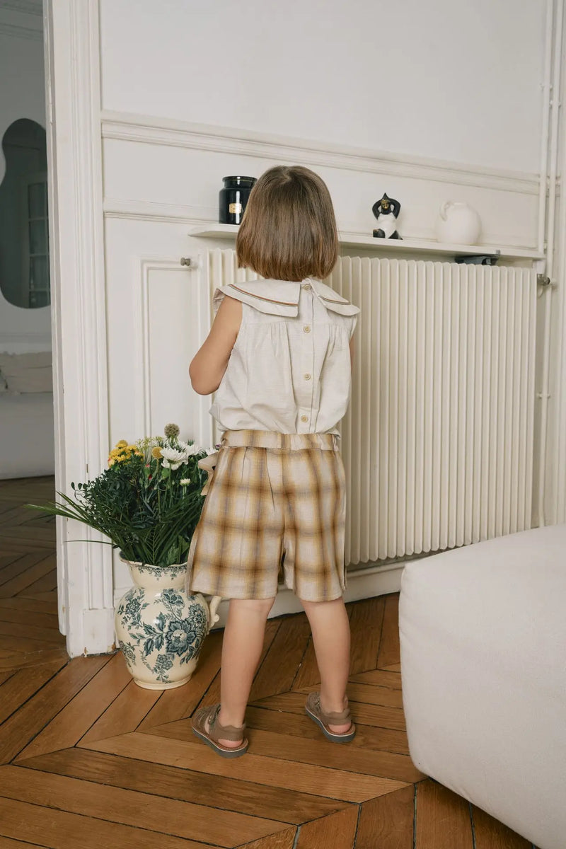 Jupe-Short Pleyel - Tartan Miel