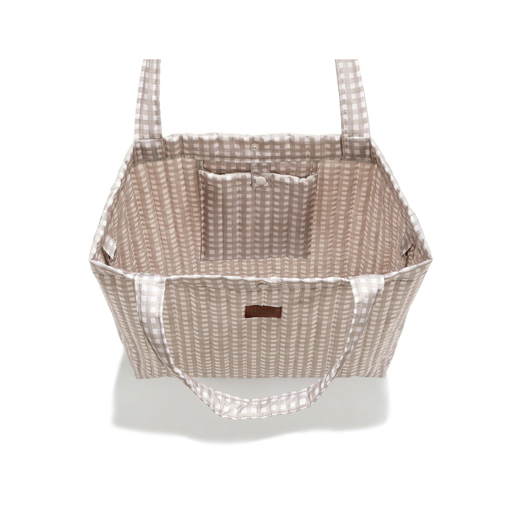 Sac Shopper en Nylon - Beige Vichy
