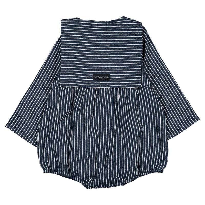 Bac Romper - Navy Striped