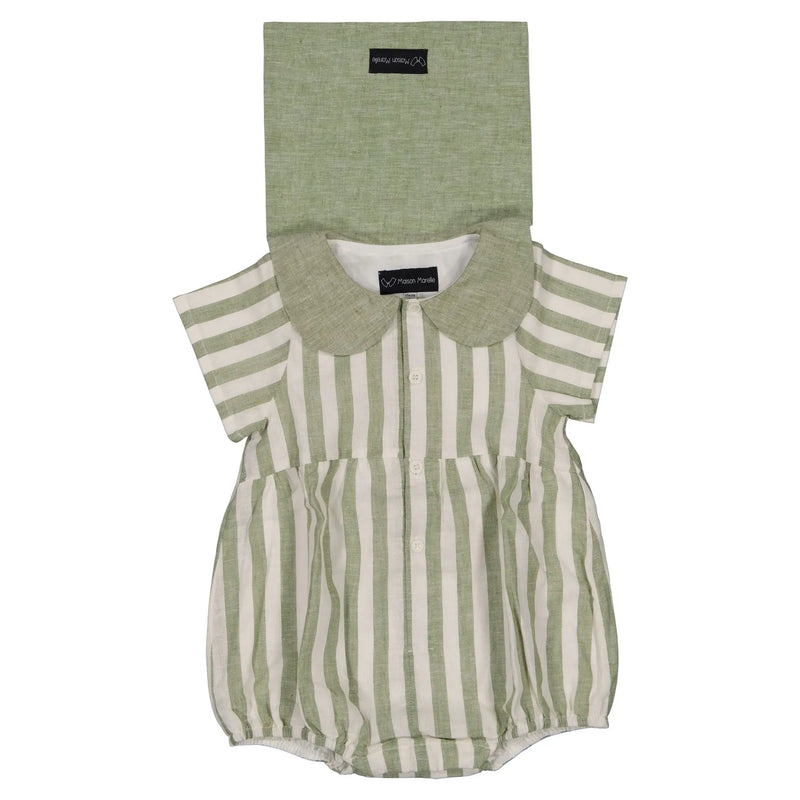 Barboteuse Bac - Rayures Vertes