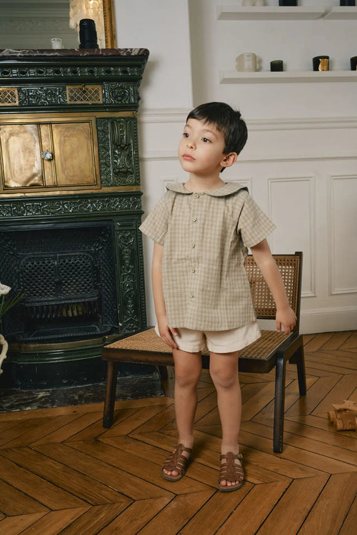 Blouse Monceau - Carreaux Vert Sauge