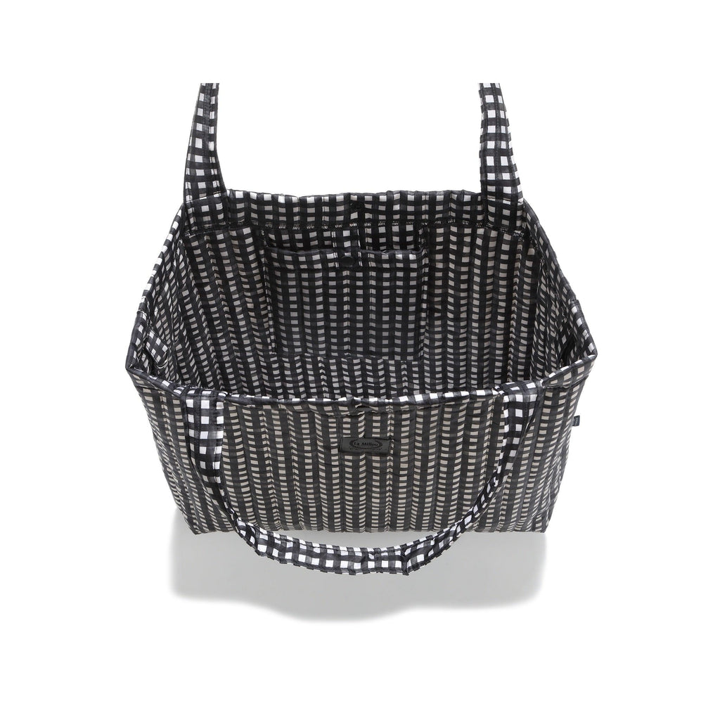 Sac Shopper en Nylon - Noir Vichy