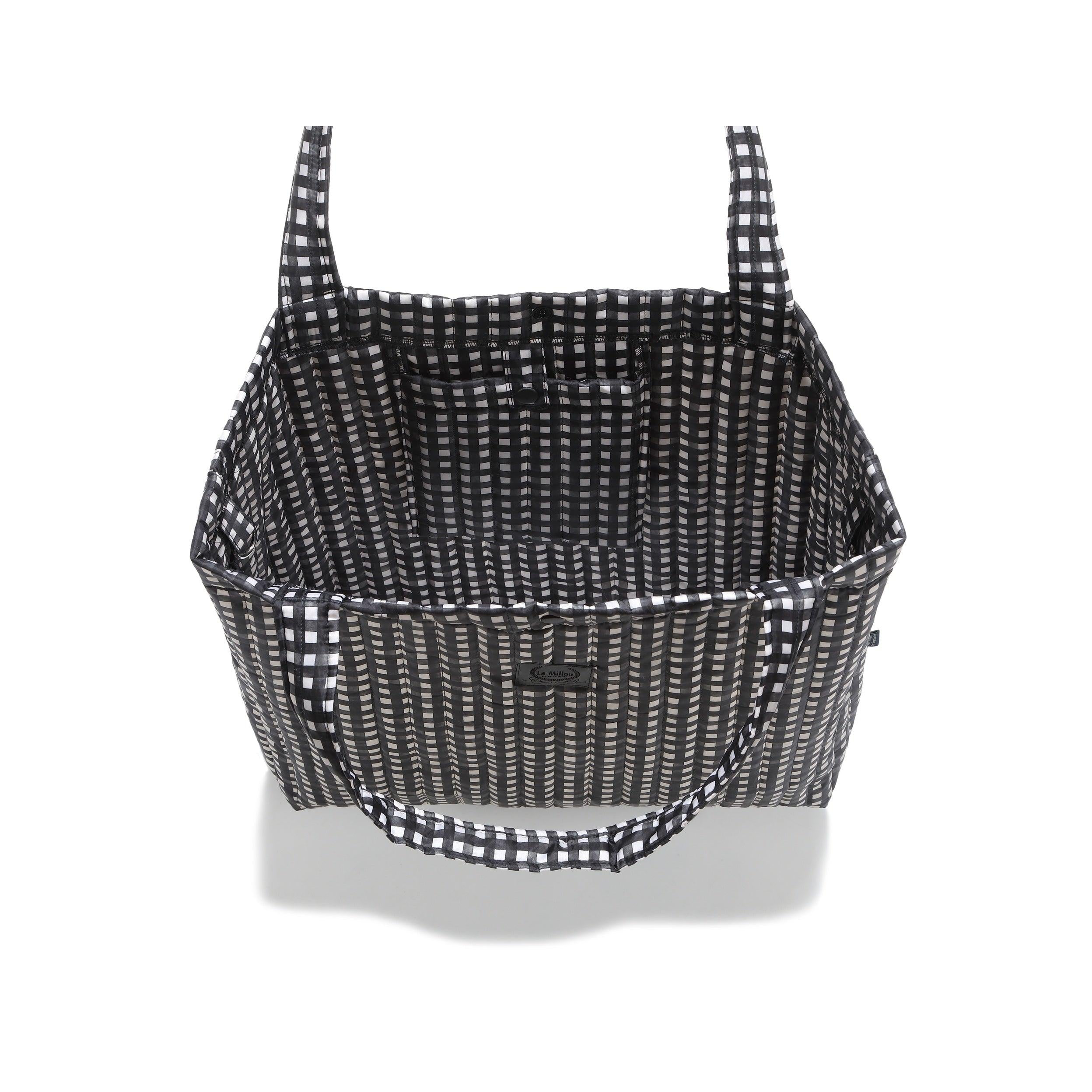 Sac Shopper en Nylon - Noir Vichy