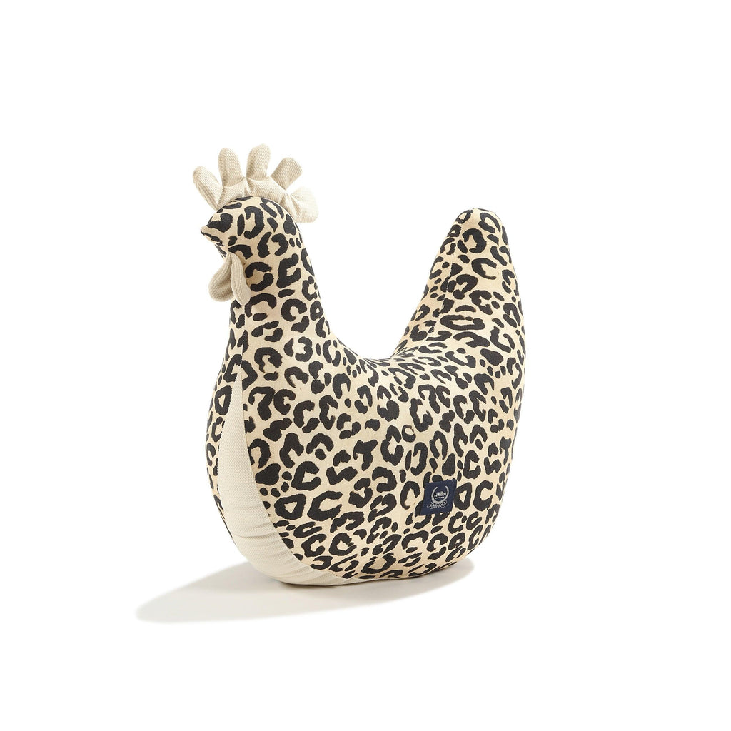 Coussin Poule de Grand-mère Dany Bamboo - Léopard Crème par Magdalena Lamparska