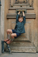 Blouse Convention-Tartan Bleu