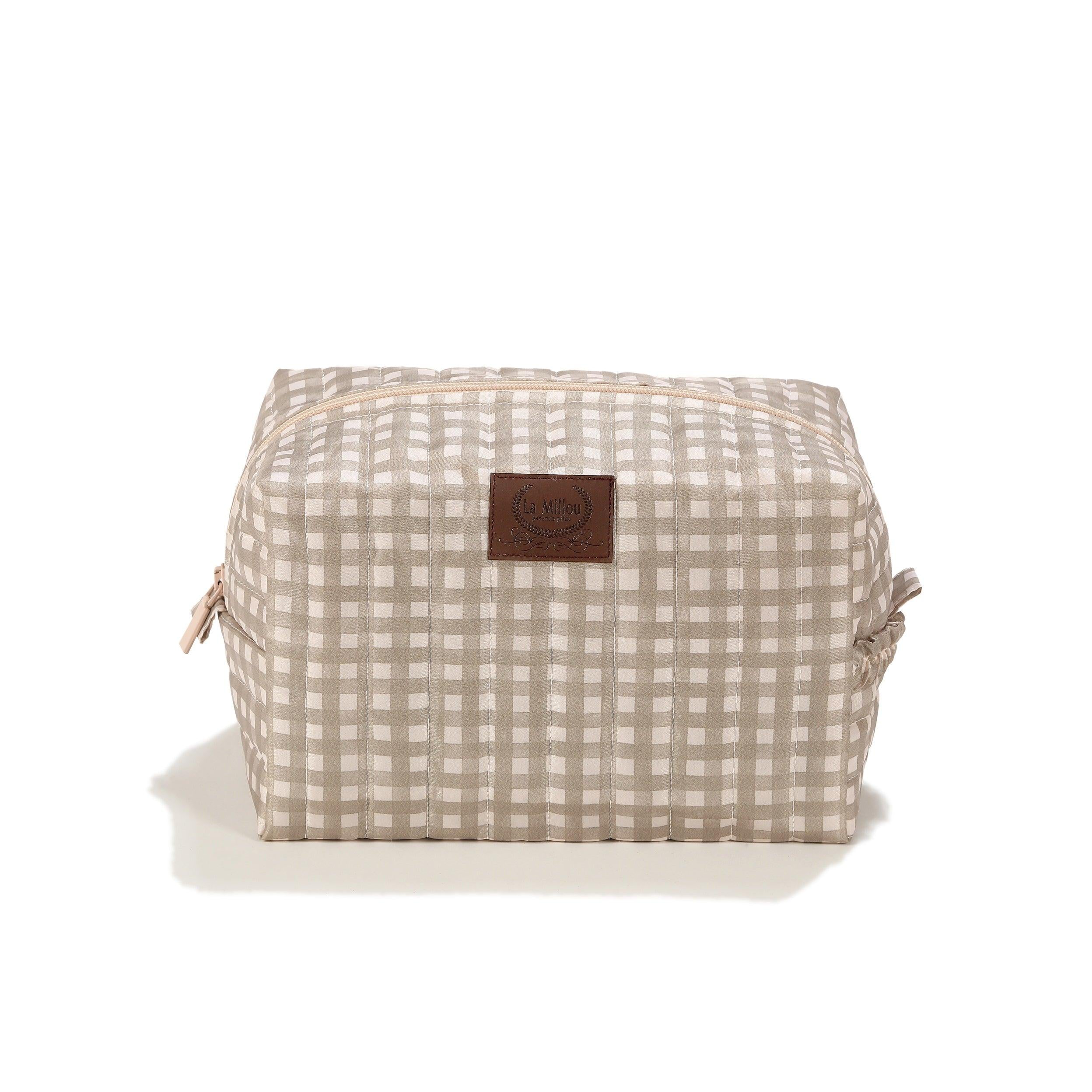 Trousse en Nylon - Beige Vichy