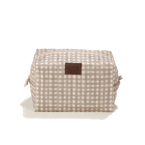 Trousse en Nylon - Beige Vichy