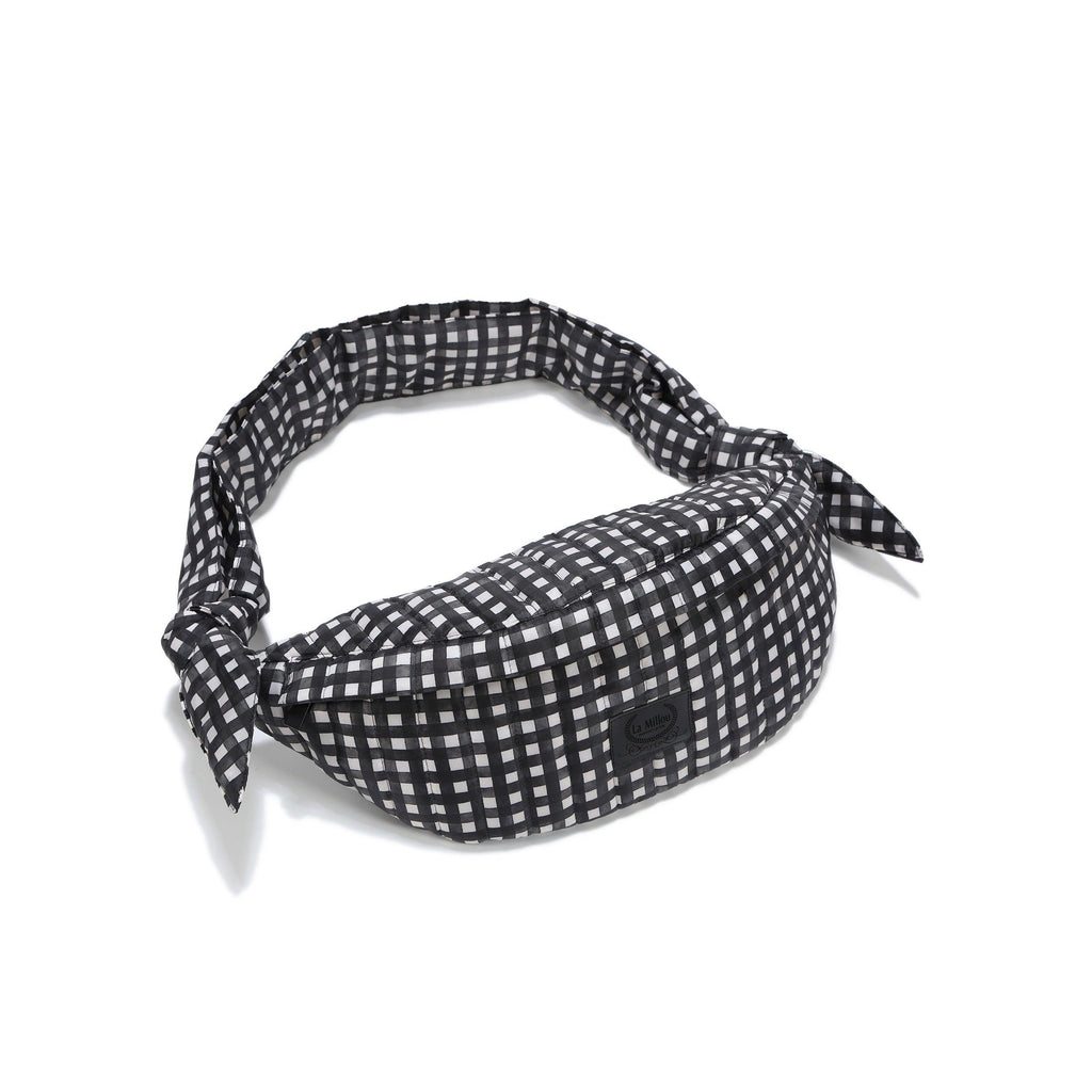 Sac Banane Nylon - Noir Vichy