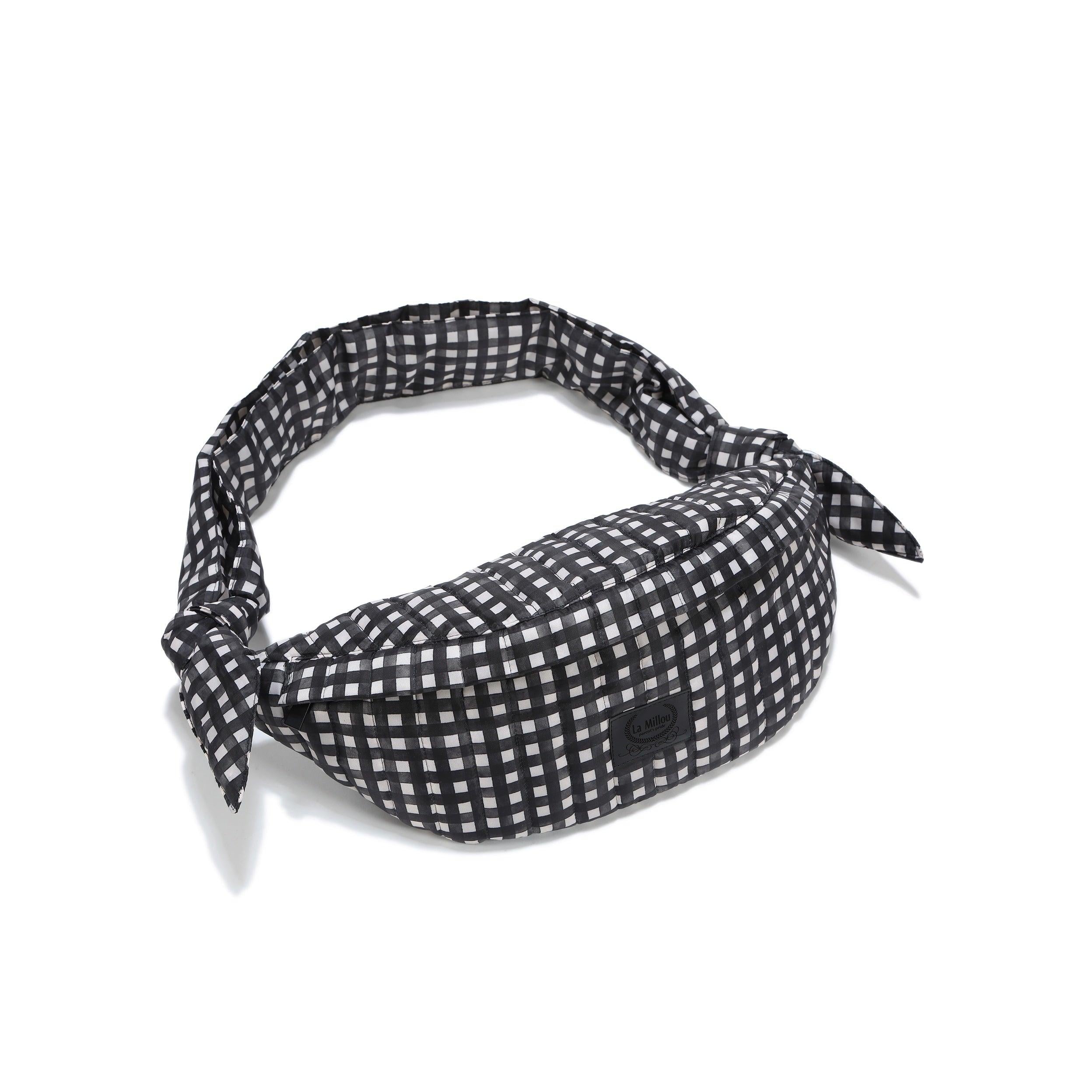 Sac Banane Nylon - Noir Vichy
