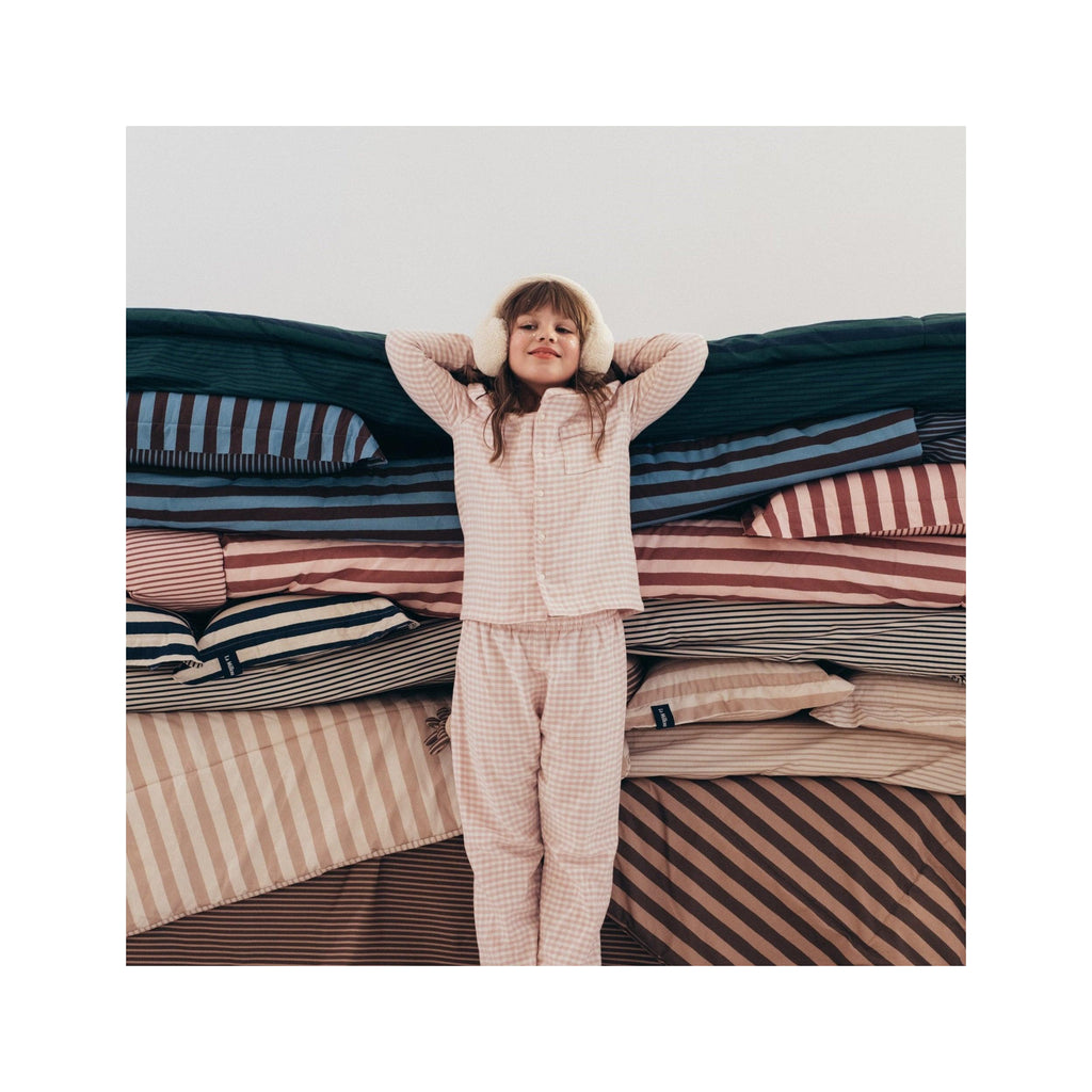 Ensemble de Literie en Coton - Rayures Rose