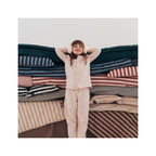 Ensemble de Literie en Coton - Rayures Rose
